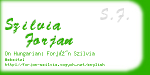 szilvia forjan business card